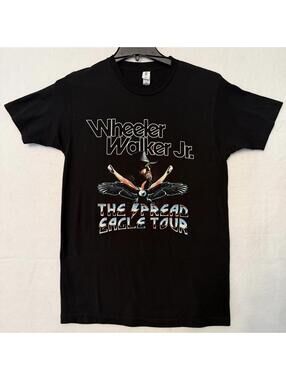 Wheeler Walker Jr T-Shirt Sz MEDIUM Black Front/ Back 2023 The Spread Eagle Tour